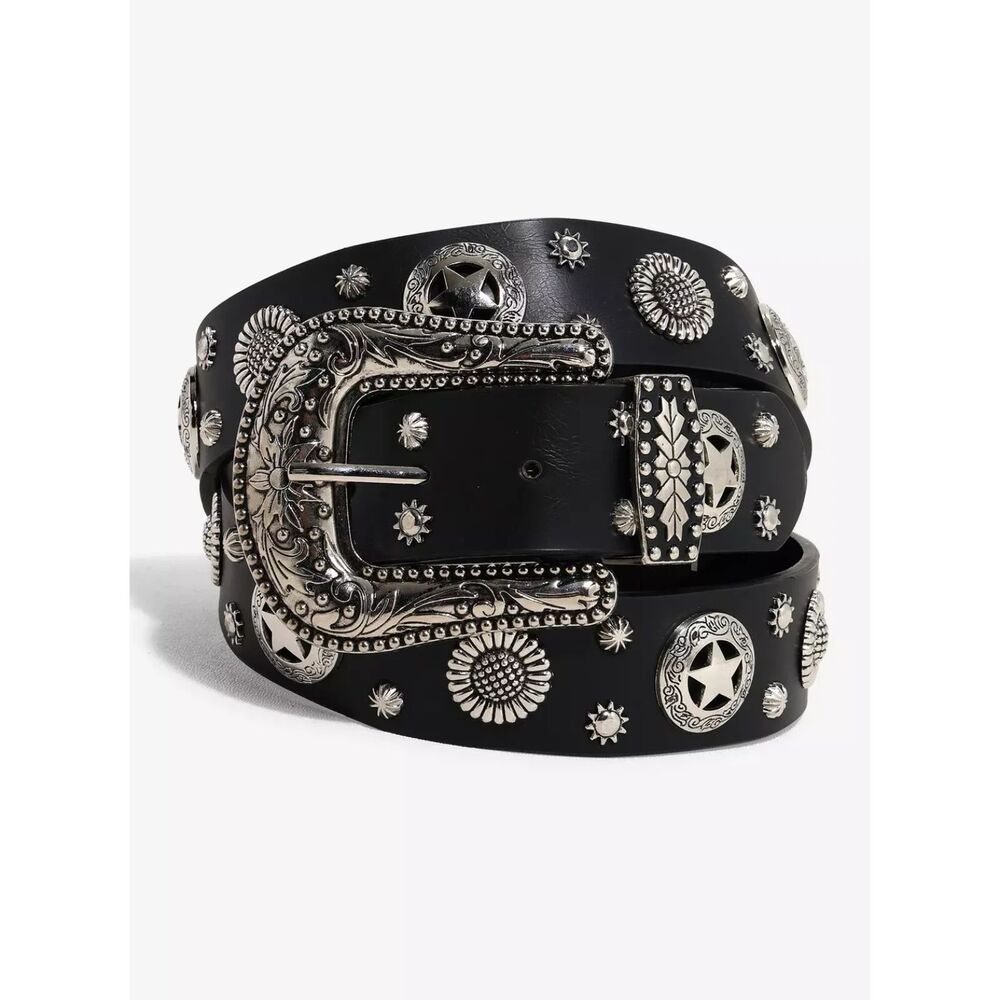 Black Star Flower Western Belt